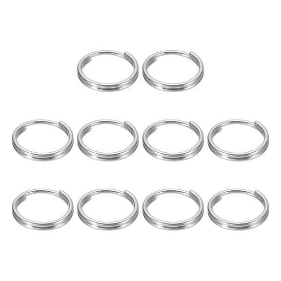 Uxcell 10Pcs Titanium Alloy Key Ring 12mm Width Titanium Gray, Flat Small Split Keyrings Double Loop Jump Rings for Jewelry Making Necklaces Keychains DIY Crafts