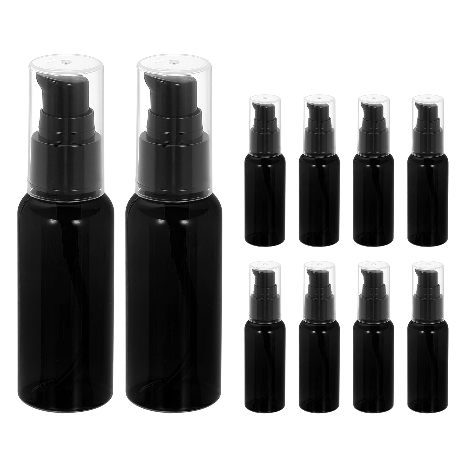 Uxcell 10Pcs Travel Pump Bottle, Empty Pump Bottle Dispenser, 1.7oz Black Black