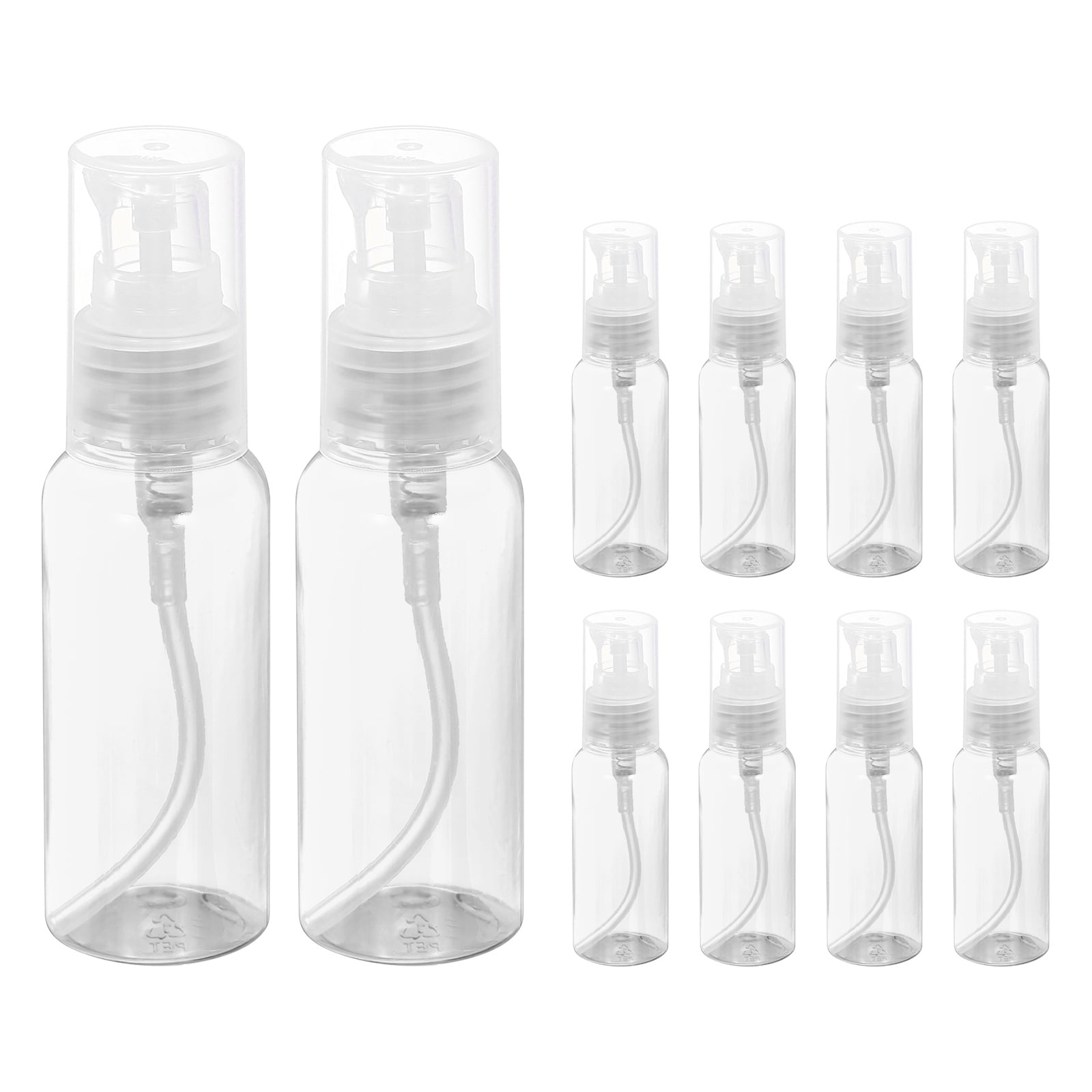 Uxcell 10Pcs Travel Pump Bottle, Empty Pump Bottle Dispenser, 1.7oz Clear Clear