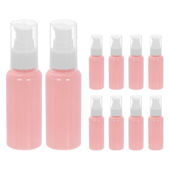 Uxcell 10Pcs Travel Pump Bottle, Empty Pump Bottle Dispenser, 1.7oz White Pink