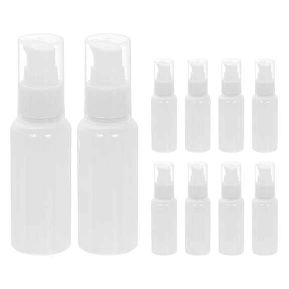 Uxcell 10Pcs Travel Pump Bottle, Empty Pump Bottle Dispenser, 1.7oz White White
