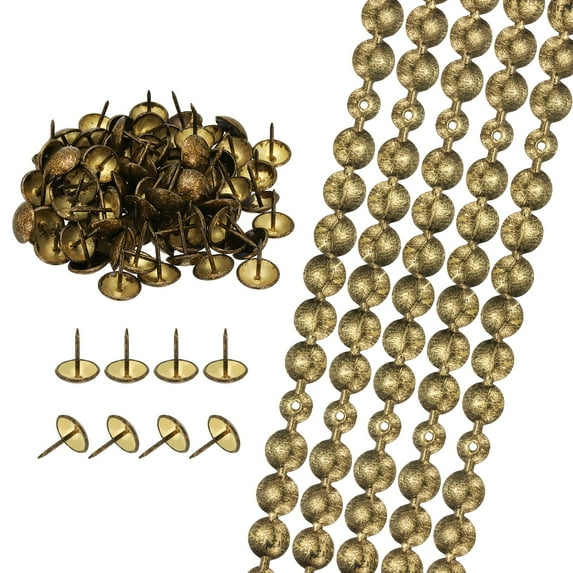 Uxcell 10Pcs 3.28ft Upholstery Tacks Strips 0.63" Decorative Nail Strips Retro