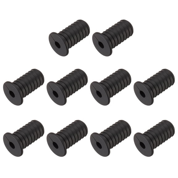 Uxcell 10Pcs Wall Grommets for Cables, 3/4"(19mm) Silicone Cable Wall Bushing with 7mm Hole, Black With Thread