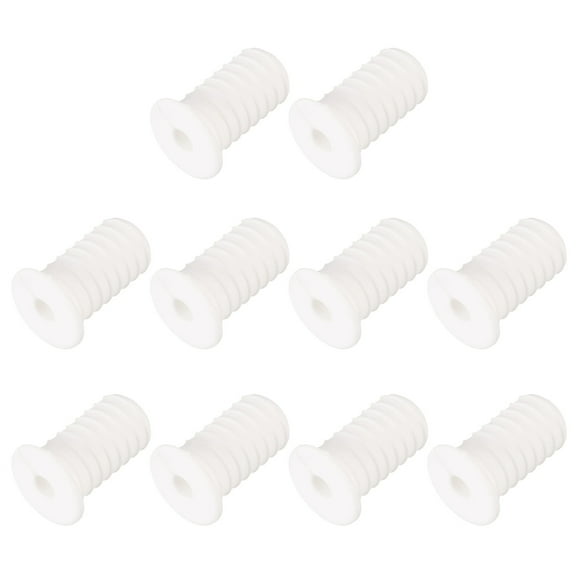 Uxcell 10Pcs Wall Grommets for Cables, 3/4"(19mm) Silicone Cable Wall Bushing with 7mm Hole, White With Thread