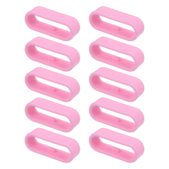Uxcell 10Pcs Watch Band Strap Loops Silicone Replacement Fastener Rings for 20mm Width Watch Band, Pink