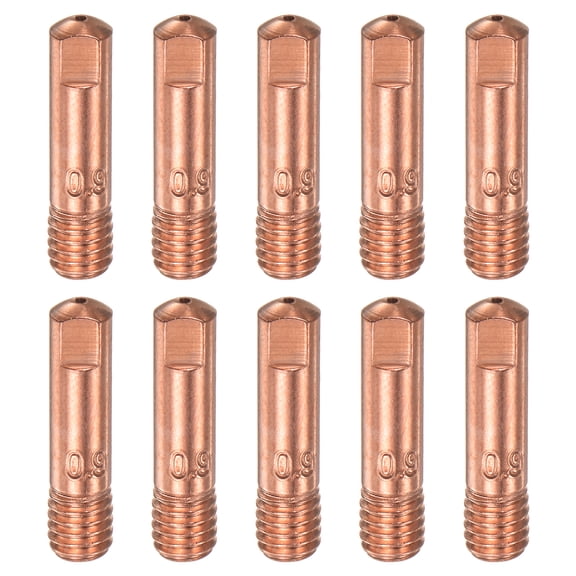 Uxcell 10Pcs Welder Tips .035" Bore Diameter M6 Copper Contact Tip for MIG 15AK Welding Torch Gun