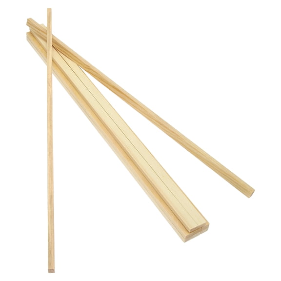 Uxcell 10Pcs Wood Strips Slats, 1/4" x 3/8" x 16" Thin Wood Sticks Flat Square Wooden Dowels Rods Unfinished Pine Sticks for Crafts DIY Woodworking Model Making - 6x10x400mm