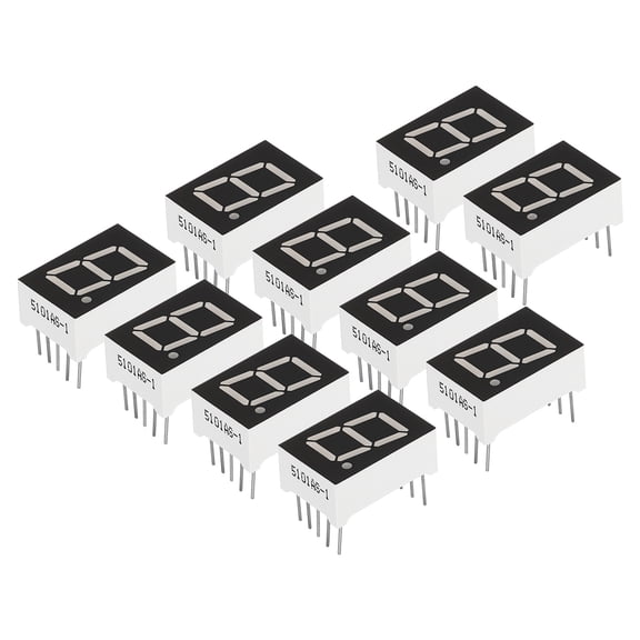 Uxcell 10Pin 0.5"x0.7"x0.3" Common Cathode 2.1V LED Display Digital Tube Red 30 Pack