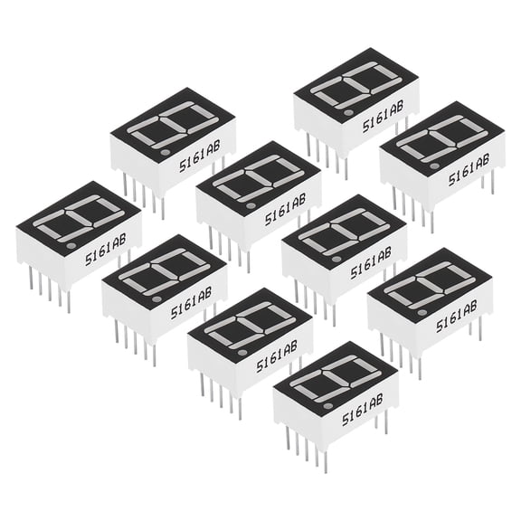 Uxcell 10Pin 0.5"x0.7"x0.3" Common Cathode 3.3V LED Display Digital Tube Blue 20 Pack