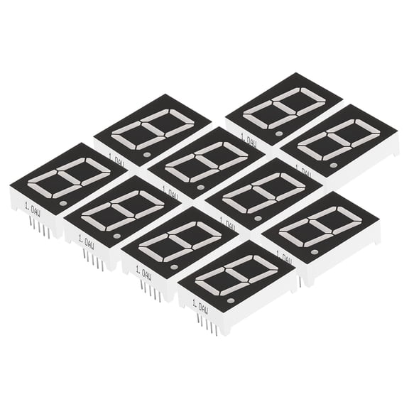 Uxcell 10Pin 0.9"x1.3"x0.4" Common Cathode 3.3V LED Display Digital Tube White 10 Pack