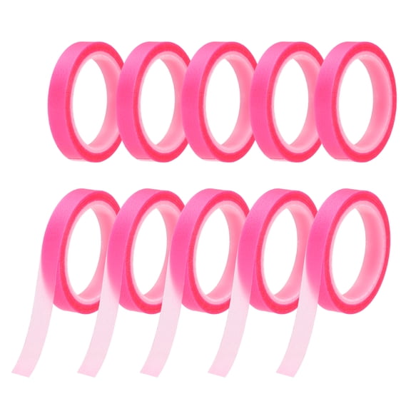 Uxcell 10Rolls Highlighter Tapes, 0.24Inch x 16.40ft Transparent Marking Sticker Removable Clear Color Tapes Office Class Supplies for Teacher Book Reading Home, Fluorescent Rose Red
