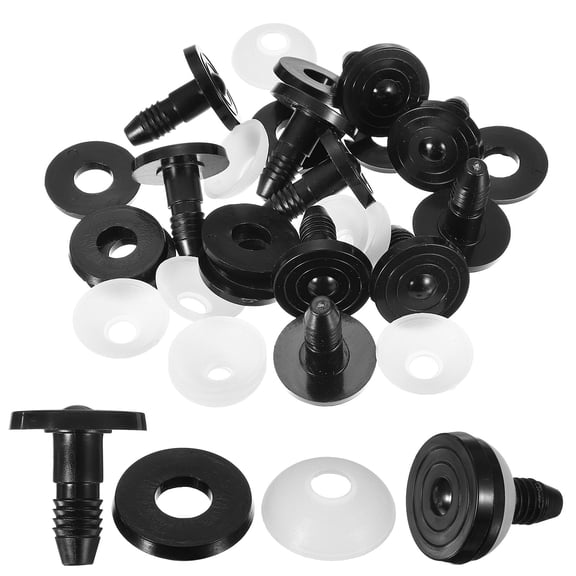 Uxcell 10Set 30mm 1-3/16" Doll Joints, Plastic Removable Animal Joints Connector Engage Bolt Doll Making Supplies for Bear Limbs Head Joint DIY, Black & Clear