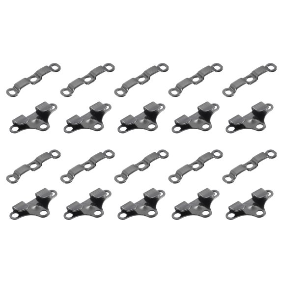 Uxcell 10Set Copper Sewing Hooks and Eyes Closure Set (21x11.5mm, Dark Gray)