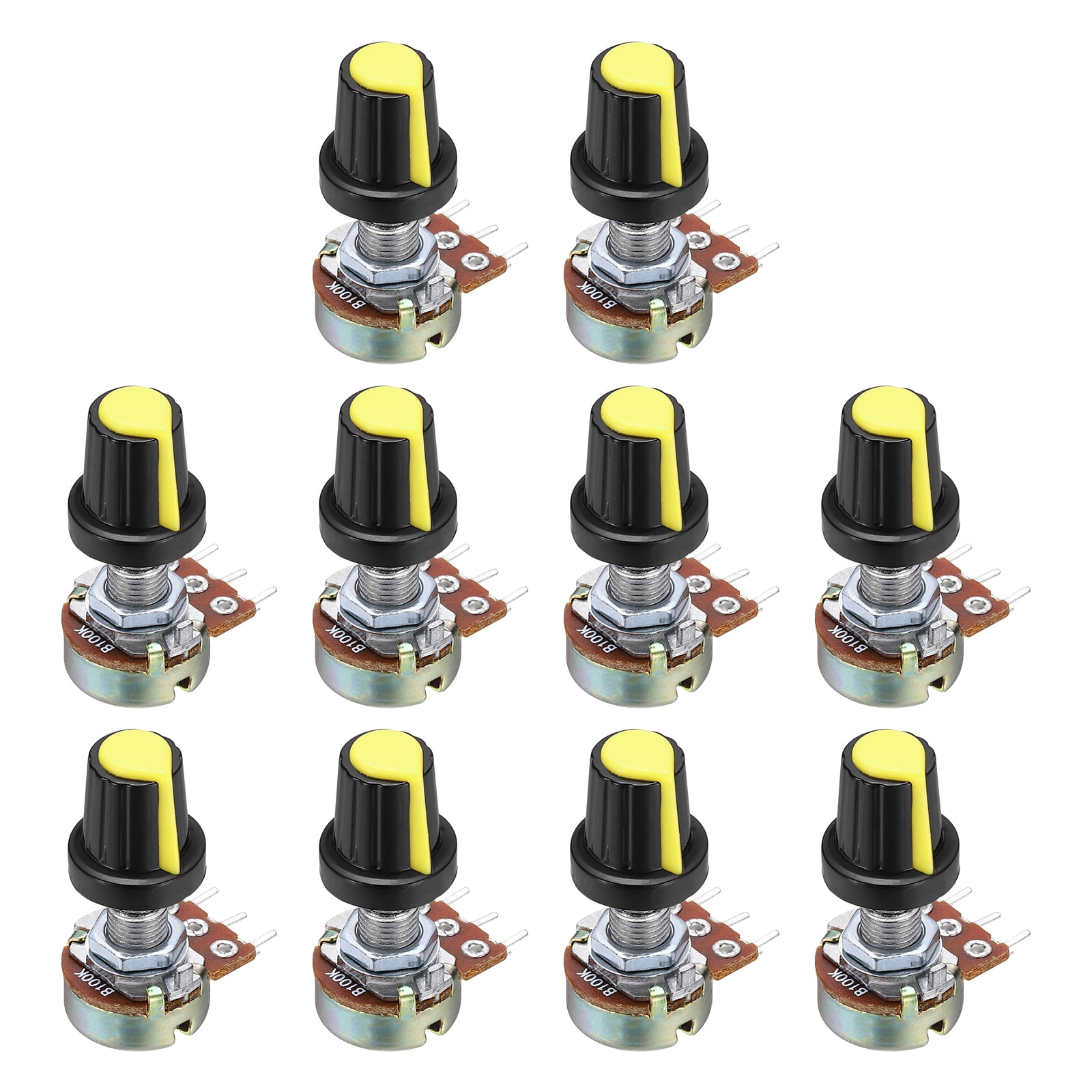 Uxcell 10Set WH148 B100K Ohm Potentiometer Kit, 3Pins Variable ...