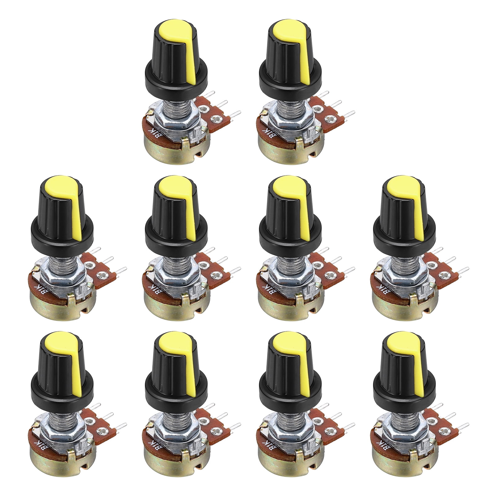 Uxcell 10Set WH148 B1K Ohm Potentiometer Kit, 3Pins Variable Resistors ...