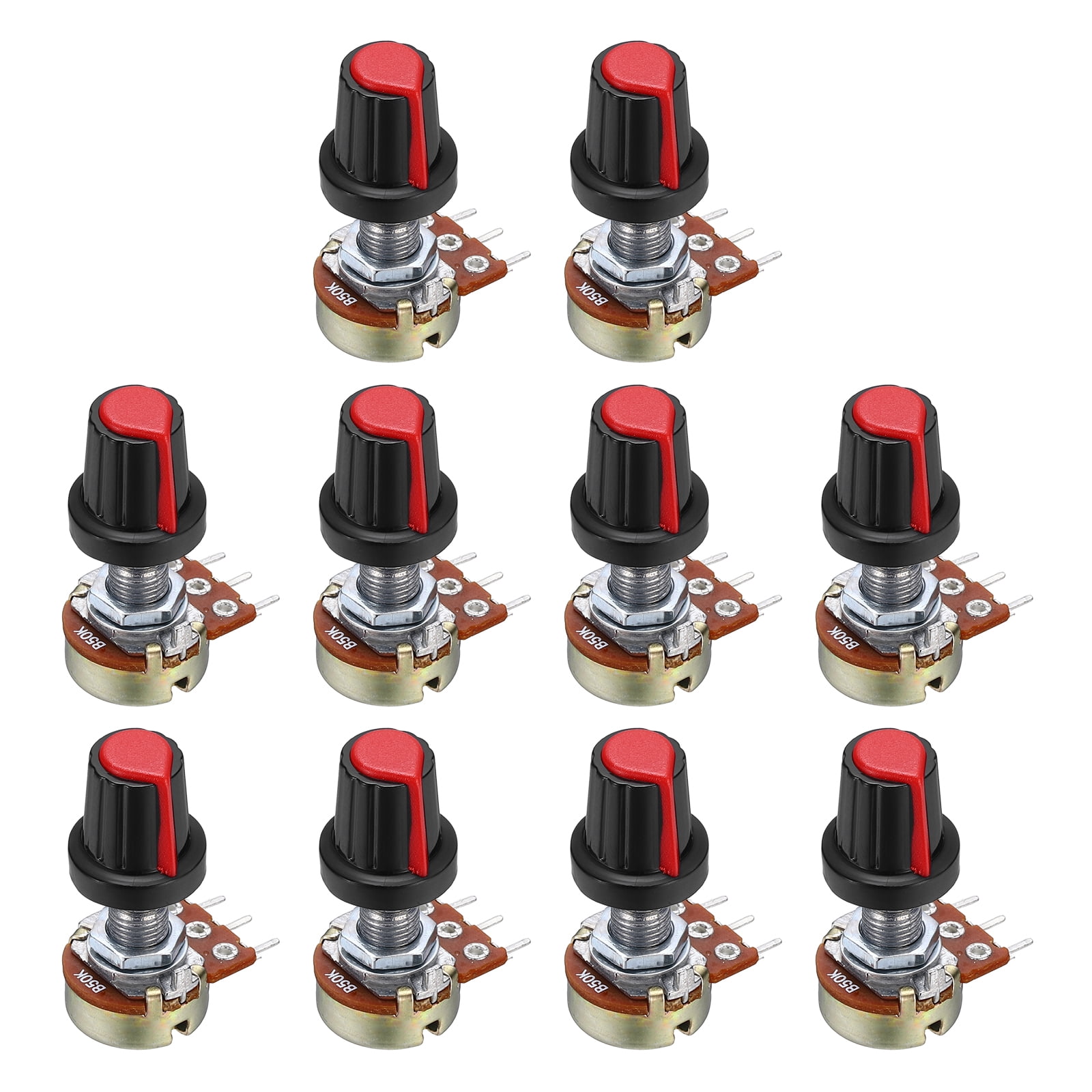 Uxcell 10Set WH148 B50K Ohm Potentiometer Kit, 3Pins Variable Resistors ...