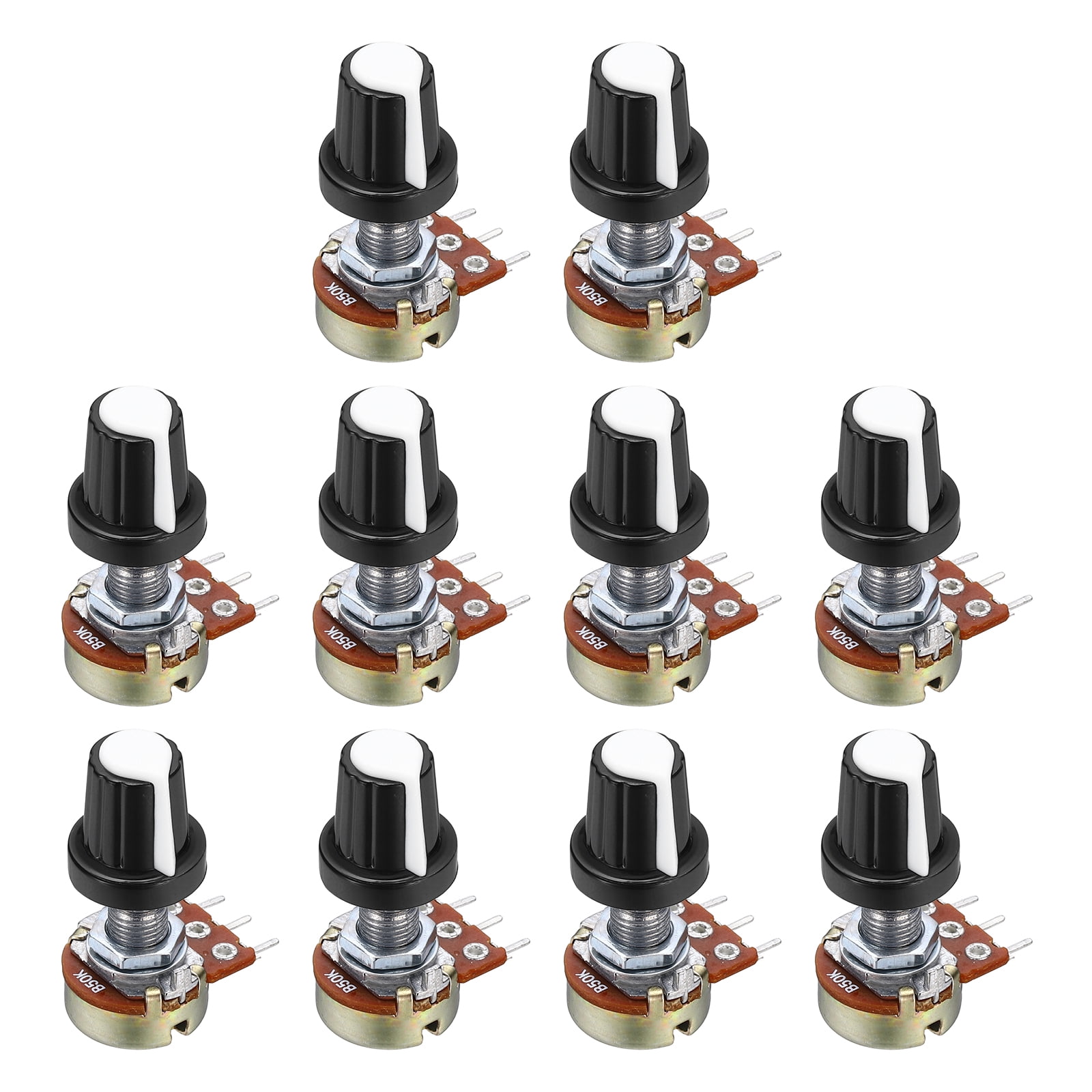 Uxcell 10Set WH148 B50K Ohm Potentiometer Kit, 3Pins Variable Resistors ...