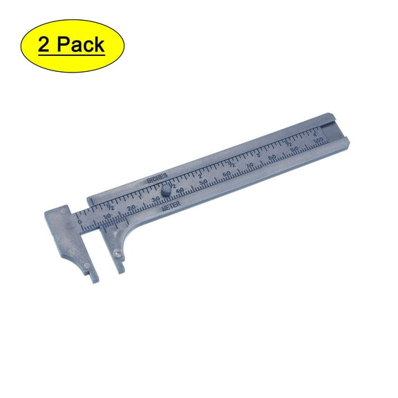 Uxcell 10cm 4 inch Metric Mini Double Scale Plastic Ruler Caliper 2 Pack