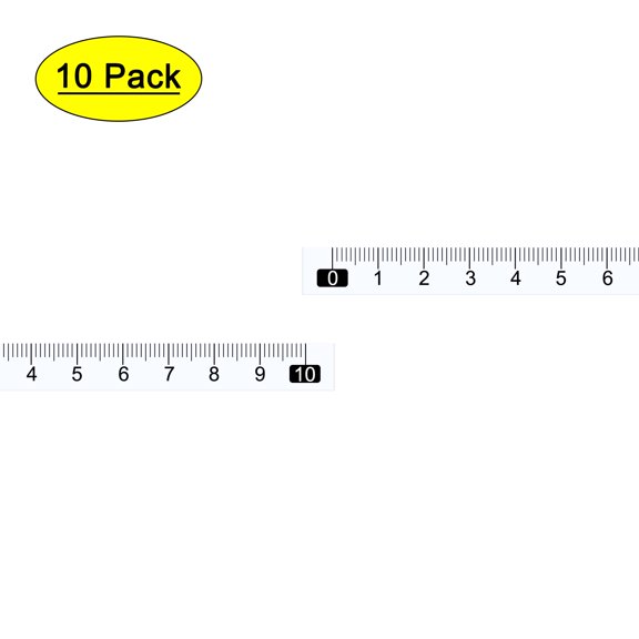 Uxcell 10cm Left to Right Read Adhesive Tape Measure for Workbench (Transparent, 10 Pack)