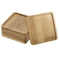 thumbnail image 1 of Uxcell 10cm Square Bamboo Plant Saucer Flowerpot Drip Tray Indoor, 6 Pack, 1 of 5
