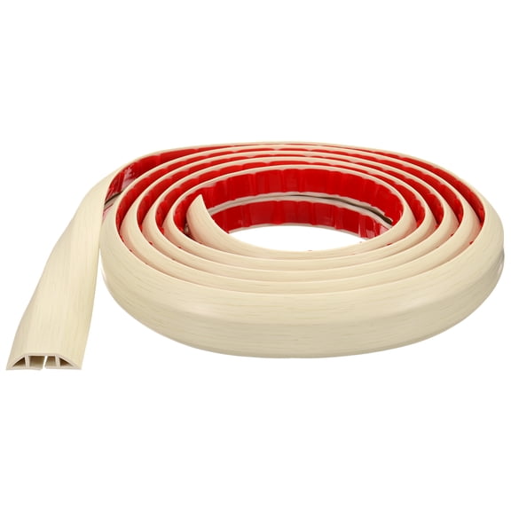 Uxcell 10ft Cord Cover Floor W0.55"xH0.28" Hide Extension Cable Wire Covers Wood Beige