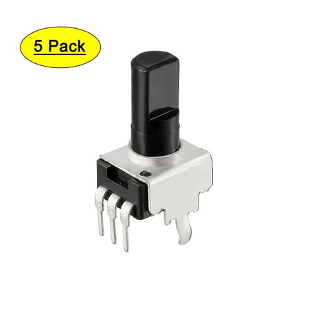 Uxcell 10k ohm Single Turn Rotary Film Potentiometer Variable Resistors Carbon Black 5pcs