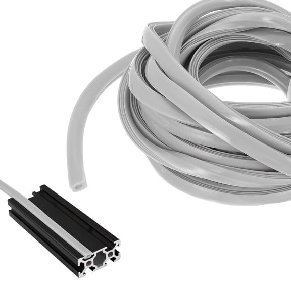 Uxcell 10m / 32.8ft Aluminum Extrusion T Slot Cover Flat Seal, Protection Dust Strip Bracket Insert for 10mm Slot 4545, 5050 Series Aluminum Profile 3D Printer Accessories, 1 Pack(Grey)