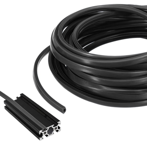 Uxcell 10m / 32.8ft Aluminum Extrusion T Slot Cover Flat Seal, Protection Dust Strip Bracket Insert for 8mm Slot 3030, 4040 Series Aluminum Profile 3D Printer Accessories, 1 Pack(Black)