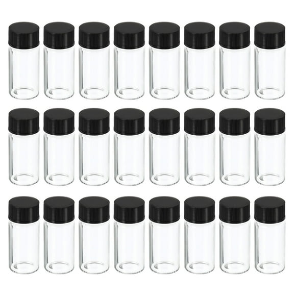 Uxcell 10mL Glass Vials with Screw Caps Liquid Sample Vial Storage, Clear 24Pcs