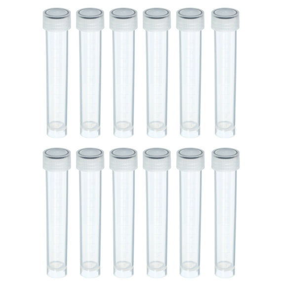 Uxcell 10mL Plastic Test Tubes Frozen Container Storage Clear Screw Cap, Clear 12 Pack