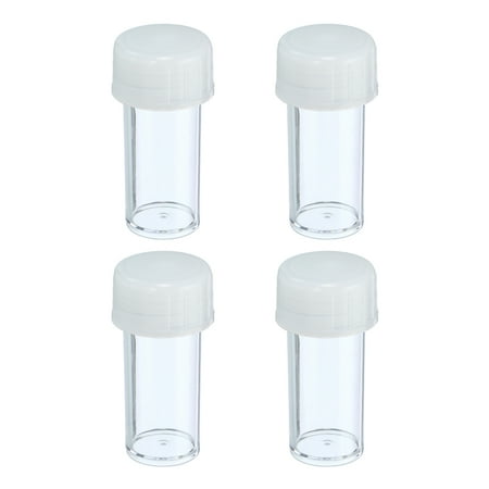 Uxcell 10mL Plastic Sample Cups Sample Containers Leak Proof Screw Cap for Lab Home White 4 Pack