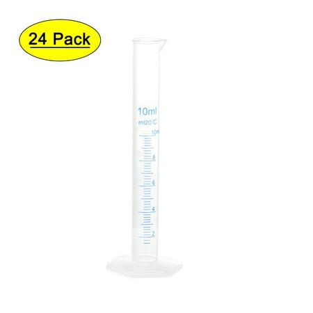Uxcell 10ml 2-Sided Metric Marking Plastic Graduated Cylinder 24 Pack