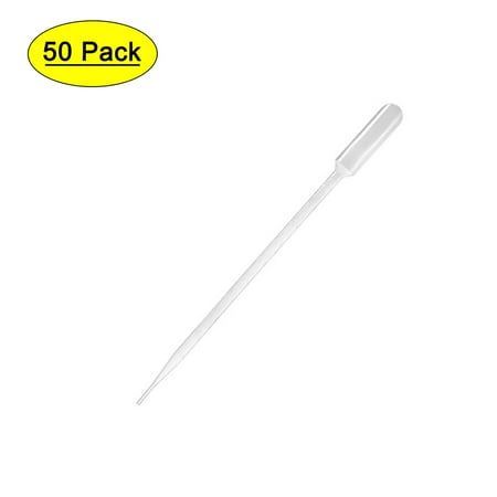 Uxcell 10ml 295mm Graduated Liquid Drop Droppers Polyethylene Disposable Pipettes Lab Use Clear White 50 Pack