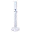 thumbnail image 1 of Uxcell 10ml 3.3 Borosilicate Glass Graduated Cylinder, Hex Base Blue Graduations Measuring Cylinder, 1 of 4