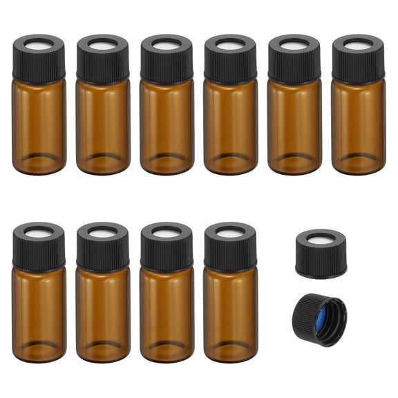 Uxcell 10ml Autosampler Vial, 200 Pack Pre-Slit Septa HPLC/GC Vials