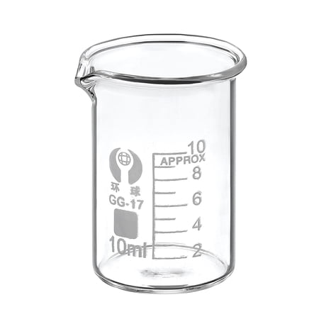 Uxcell 10ml Low Form Glass Beaker, 3.3 Borosilicate Graduated Lab Measuring Cups