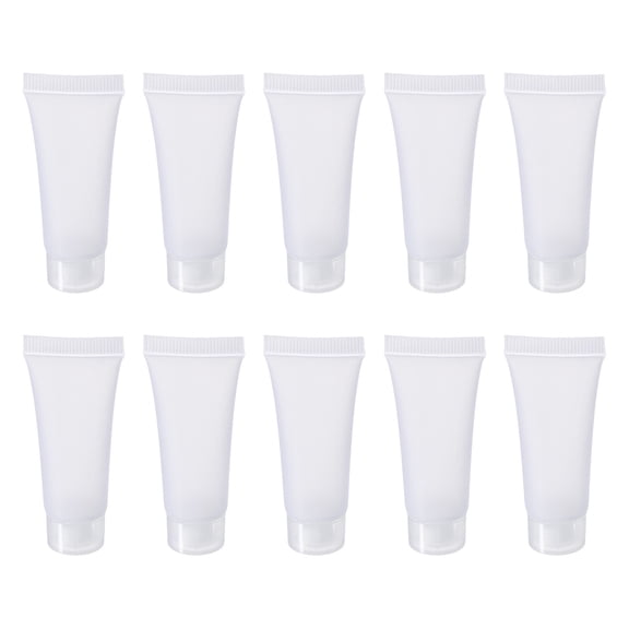 Uxcell 10ml Squeeze Tube Empty Cosmetic Tubes Plastic with Flip Lid Translucent Frosted 20 Pack