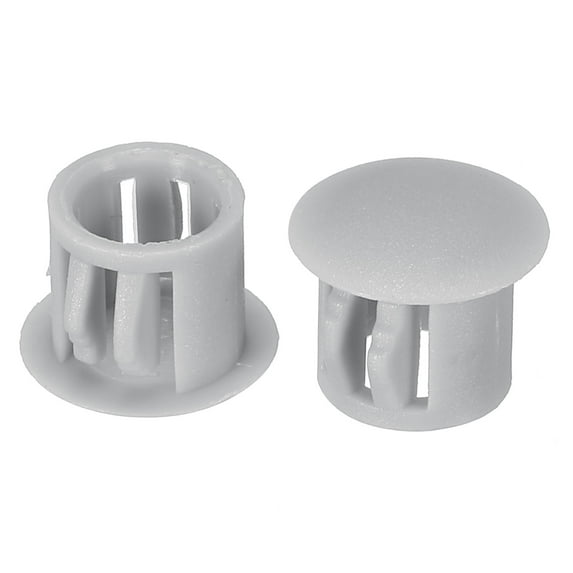 Uxcell 10mm 3/8" Plastic Hole Plugs, Flush Type Round Hole Cover Snap in Locking Hole Tube, Light Grey 60Pcs