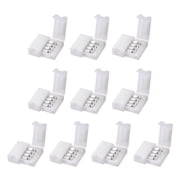 Uxcell 10mm 4P LED Strip Connector Solderless for 5050 3528 RGB 4 Conductor Strip Lights Strip to Strip 10Pcs