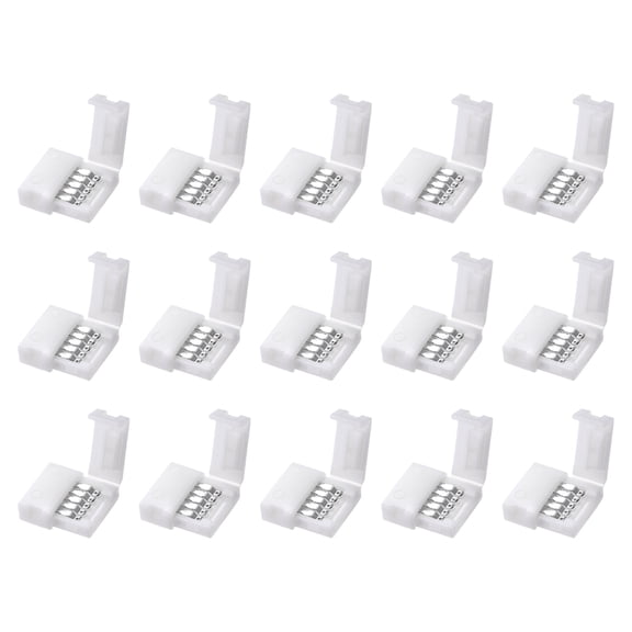 Uxcell 10mm 5P LED Strip Connector Solderless for 5050 3528 RGBW Strip Light 15pcs