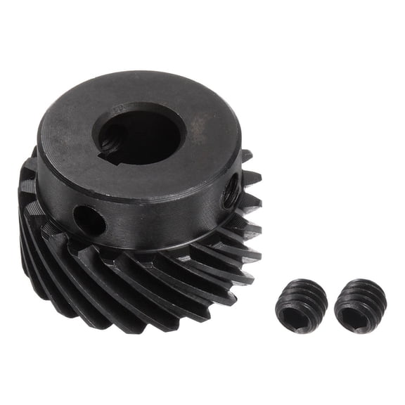Uxcell 10mm Aperture 20T Helical Gear 1 Mod 3x1.4mm Keyway Motor Gear, Left Direction