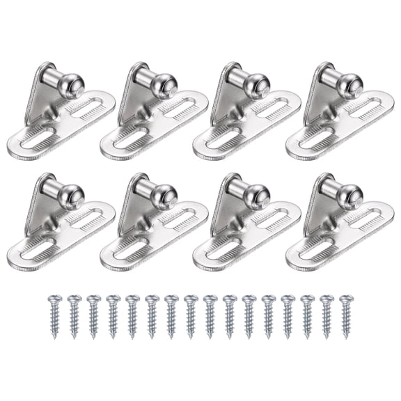 Uxcell 10mm Ball Stud Mounting Bracket, 8pcs Rectangle Gas Spring Struts Lift Support Brackets with 16pcs Bolts for Skylight Tool Box Engine Cover Lid, Silver