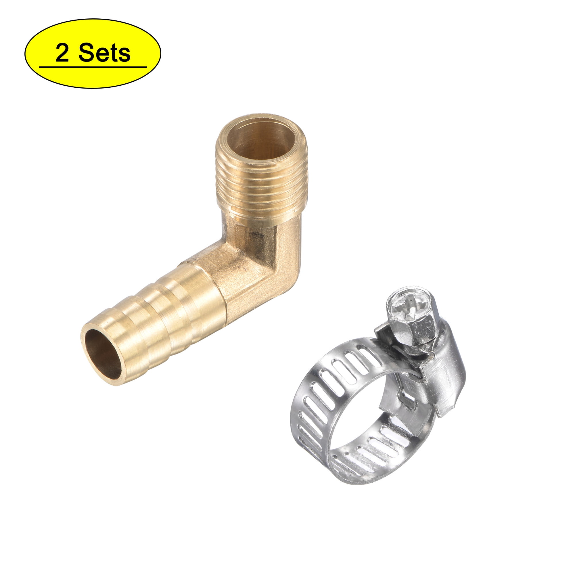 Hose Barb-to-BSP Brass Crimp & Hose Barb Fittings 1/8" 1/4" 3/8