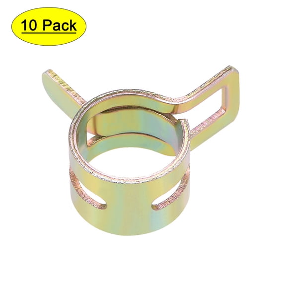 Uxcell 10mm Color-zinc Steel Band Spring Clamp for Fuel Line Silicone Hose 10 Pack