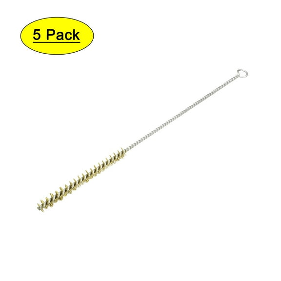 Uxcell 10mm Dia 28.5cm Length Copper Wire Tube Cleaning Brush 5 Pack