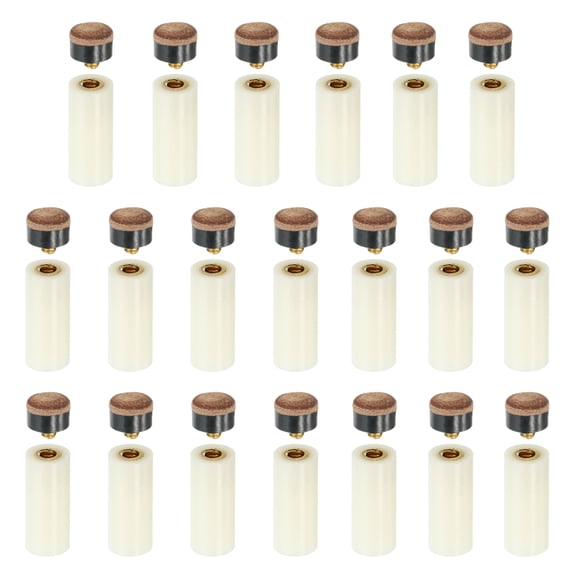 Uxcell 10mm Dia Screwing Billiard Pool Cue Tips with Cue Stick Ferrules Brown 20 Set