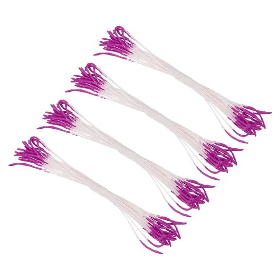 Uxcell 0.39 inch Double Heads Flower Stamen 100 Pcs Artificial Flower Pistil Matt for DIY Christmas Dark Purple