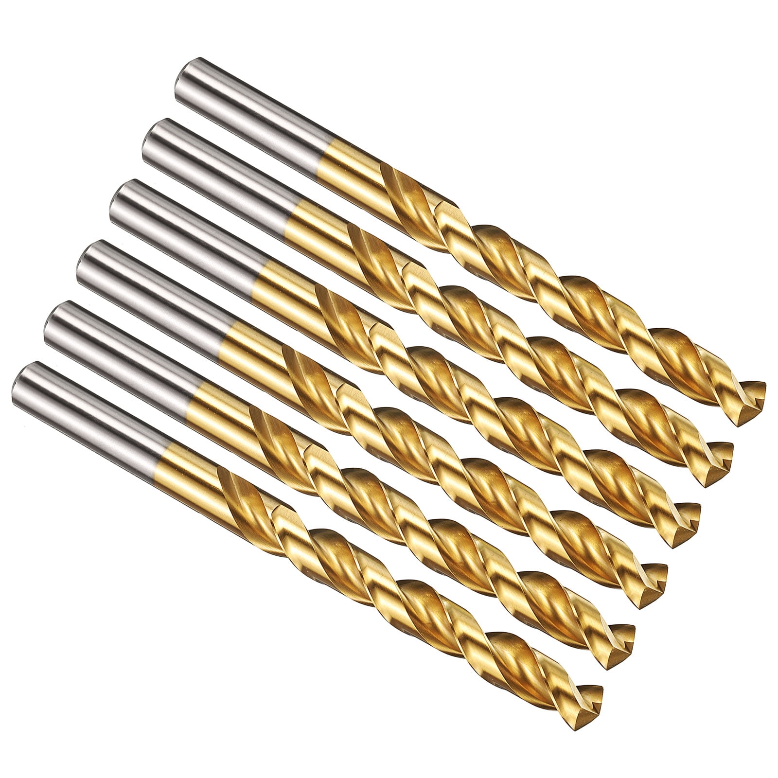 Uxcell 10mm Drill Bit, M42 8% Cobalt High-Speed Steel Jobber Straight Shank 135° Titanium Nitride (TiN) Coated for Hard Metal Stainless Steel - 6 Pack