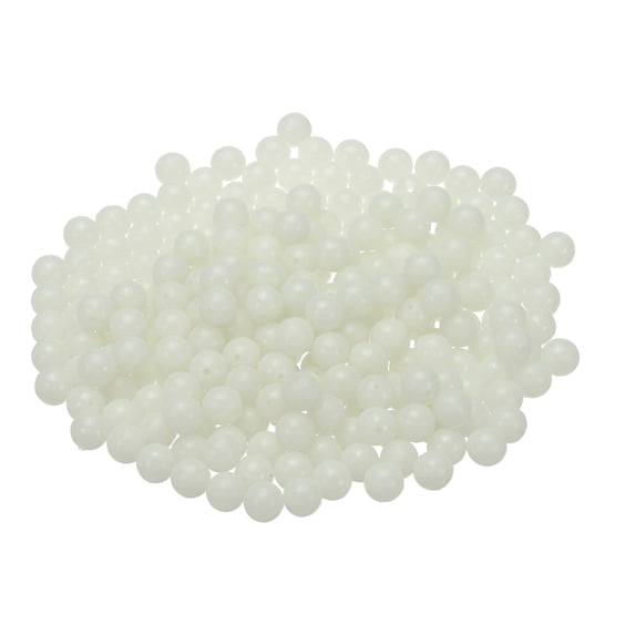 Uxcell 10mm Fishing Beads Glow Hard Plastic Fishing Bait Eggs Lure Rigs Accessories for Saltwater Freshwater - Round Natural Color 500 Pack