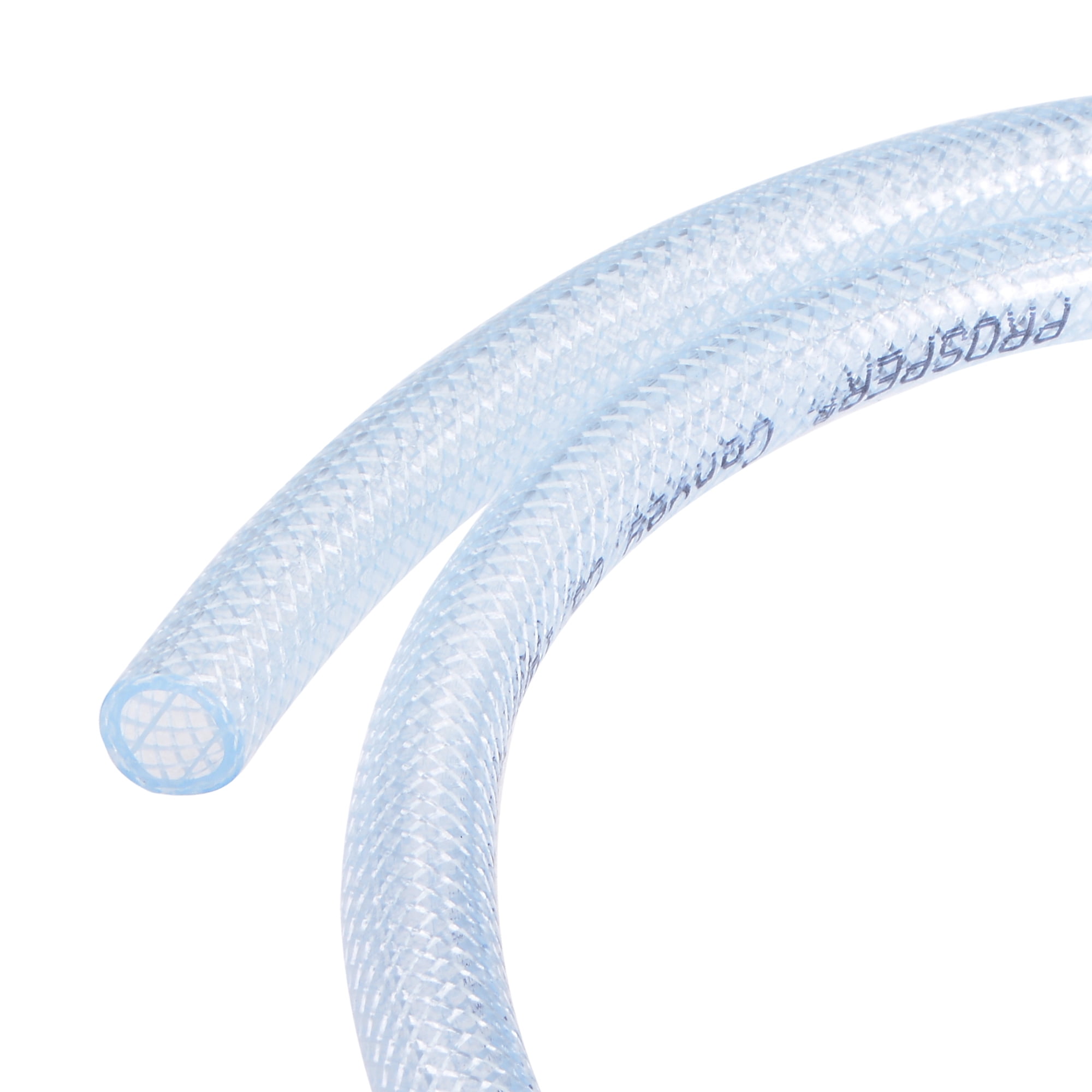 Uxcell 10mm ID 15mm OD 1m Transparent Braided Reinforced PVC Tubing